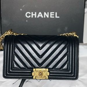 2017 Chanel Boy Bag Black and Gold buckle